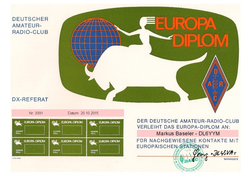 EU Diplom DL6YYM